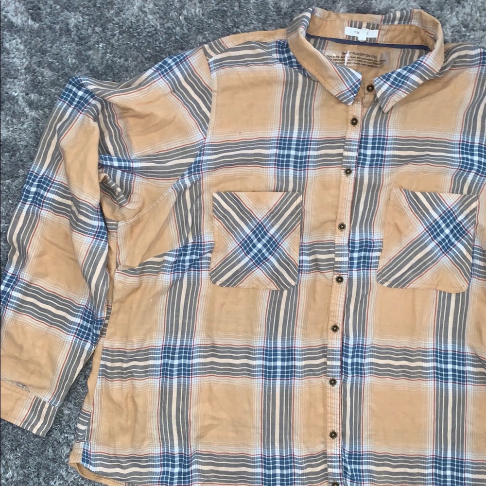 Maurices orange plaid flannel